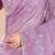 Purple floral sequinned organza saree