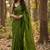 Olive embellished  cotton khadi saree