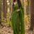 Olive embellished  cotton khadi saree