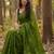 Olive embellished  cotton khadi saree