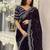 Purple floral silk blend saree