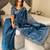 Teal women embellished beads and stones saree
