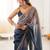 Blue embellished zari tissue heavy work saree