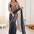 Blue embellished zari tissue heavy work saree
