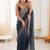 Blue embellished zari tissue heavy work saree