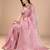 Pink ethnic motifs embroidered sequinned organza saree