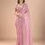 Pink ethnic motifs embroidered sequinned organza saree
