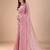Pink ethnic motifs embroidered sequinned organza saree