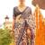 Cream ethnic motifs printed designer patola saree