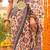 Cream ethnic motifs printed designer patola saree