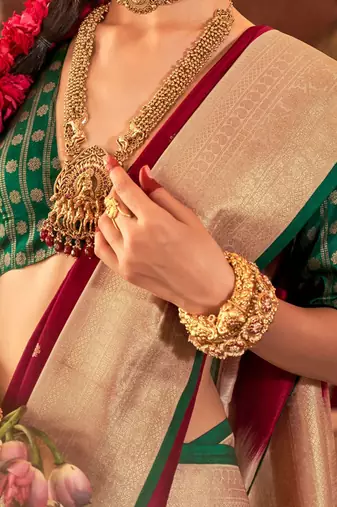 Pink ethnic motifs jaali silk blend banarasi saree