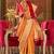 Mustard ethnic motifs zari silk blend banarasi saree