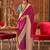 Pink woven design zari silk blend banarasi saree