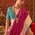Pink woven design zari silk blend banarasi saree