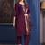 embroidered thread work chanderi cotton kurta with trousers & dupatta