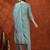 embroidered tie-up neck thread work straight kurta with trousers & dupatta