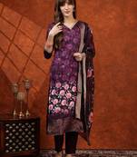 women floral printed kurta with trousers & dupatta