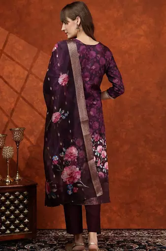 women floral printed kurta with trousers & dupatta