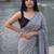 Grey woven design sequinned  cotton khadi saree