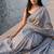 Grey woven design sequinned  cotton khadi saree