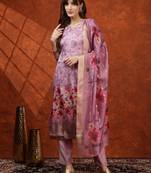 women floral printed kurta with trousers & dupatta