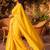 Yellow embellished zari  cotton handloom khadi saree