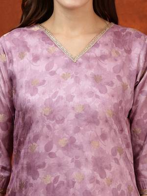 women floral printed kurta with trousers & dupatta 2