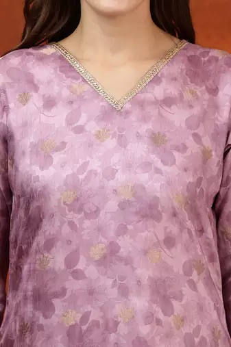 women floral printed kurta with trousers & dupatta