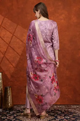 women floral printed kurta with trousers & dupatta