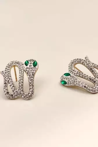 Anti-tarnish, gold-tone finish, pave crystal setting, stud back closure, statement jewellery