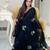 Black floral printed saree