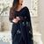 Black floral printed saree