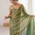 Green embellished sequinned  chiffon designer saree