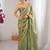 Green embellished sequinned  chiffon designer saree