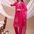 floral embroidered chanderi cotton straight kurta with trousers & dupatta