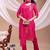 floral embroidered chanderi cotton straight kurta with trousers & dupatta