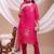 floral embroidered chanderi cotton straight kurta with trousers & dupatta