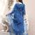 embroidered thread work  silk a-line kurta with trousers & dupatta