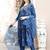 embroidered thread work  silk a-line kurta with trousers & dupatta