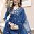 embroidered thread work  silk a-line kurta with trousers & dupatta
