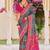 Grey warli zari grey silk blend ethnic printed festive wear saree with matching blouse