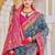 Grey warli zari grey silk blend ethnic printed festive wear saree with matching blouse