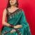 Teal ethnic motifs woven design banarasi saree