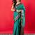 Teal ethnic motifs woven design banarasi saree