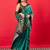 Teal ethnic motifs woven design banarasi saree