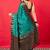 Teal ethnic motifs woven design banarasi saree