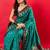 Teal ethnic motifs woven design banarasi saree