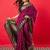 Purple geometric woven design zari banarasi saree
