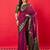 Purple geometric woven design zari banarasi saree