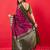 Purple geometric woven design zari banarasi saree